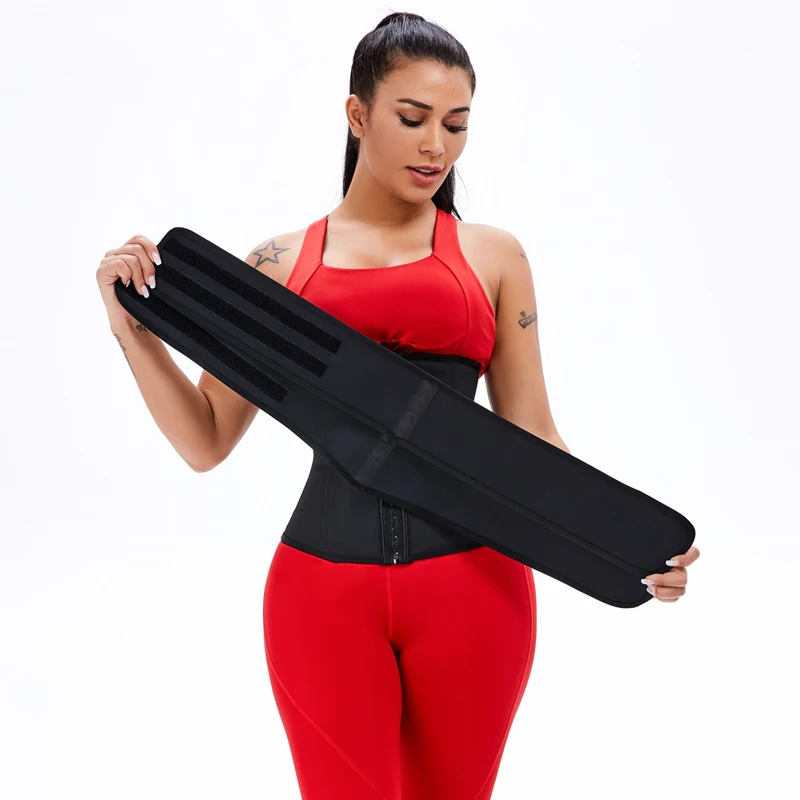 

100% Latex Waist Trainer Corset 9 Steel Boned Underbust Waist Cinch Slimming Body Shaper Girdle Trimmer Detachable Belt