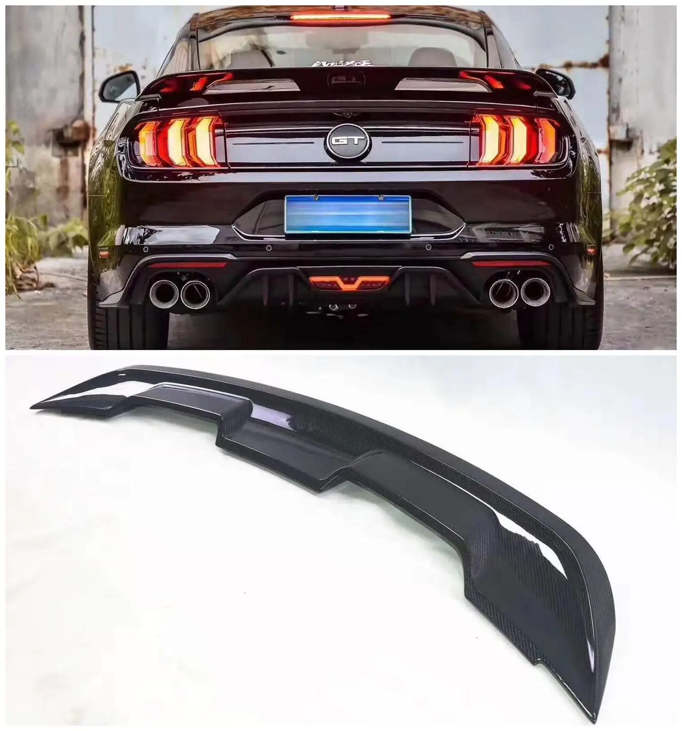 Carbon Fiber Car Rear Wing Trunk Lip Spoilers Fits For Ford Mustang 2015 2016 2017 2018 2019