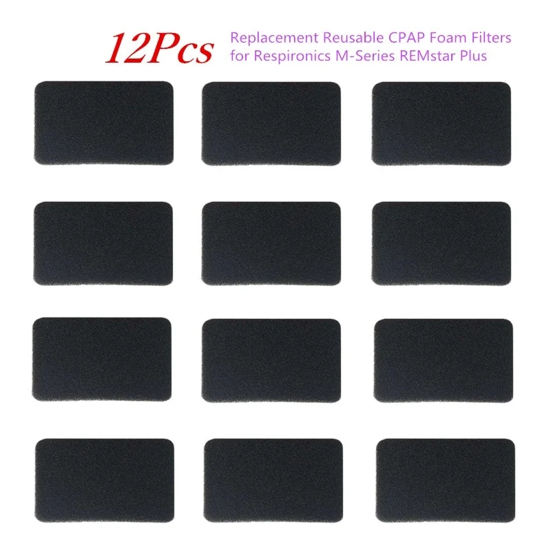 12 Pcs Cpap Foam Filters Replacement Reusable Air Filter For CPAP/AutoCPAP/BiPAP Machine 100% Cotton Free Shipping