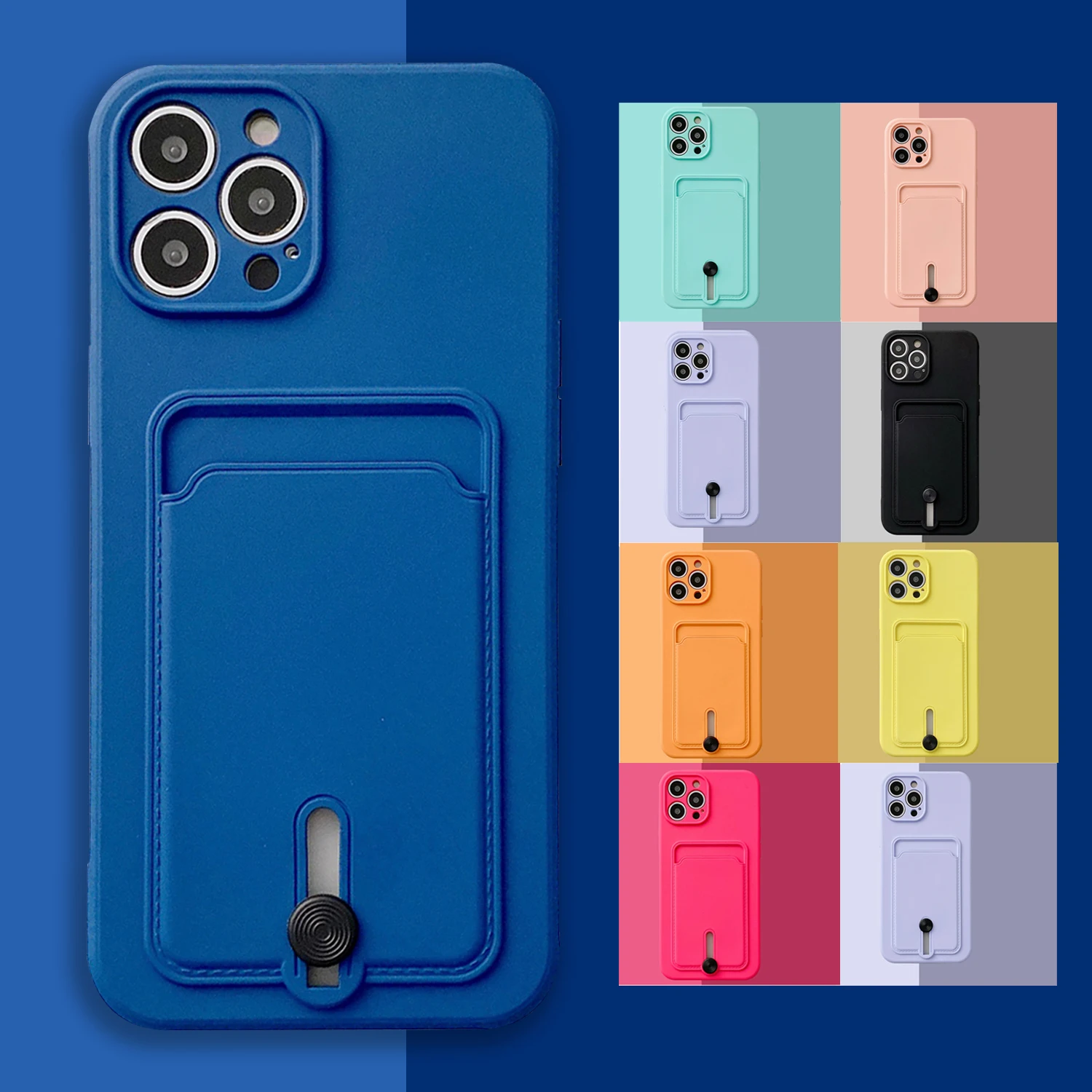 

Wallet Case For iPhone 12 Pro Max iPhone 12Pro Phone 12 Mini Shockproof Slim Soft Rubber Silicone Card Pocket Luxury Phone Cover