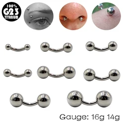 1Pcs/lot G23 Titanium Eyebrow Piercing Curved Barbell Lip Ring Daith Helix Rook Earring Cartilage Tragus Wrist Piercings Jewelry