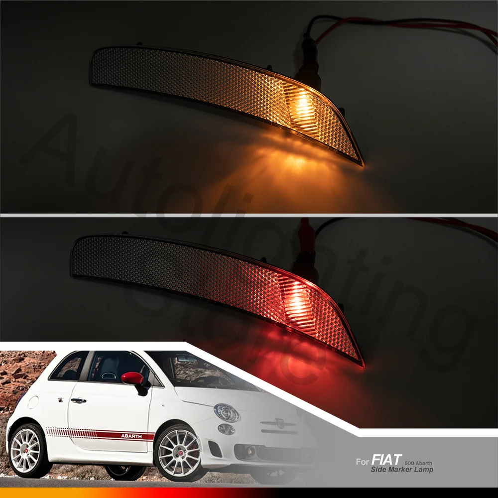 4PCS Led Side Marker Lights Fender Turn Signal Indicators Front/Rear Lamp For Fiat 500 Abarth Turbo  2012 2013 2016 2018 2020