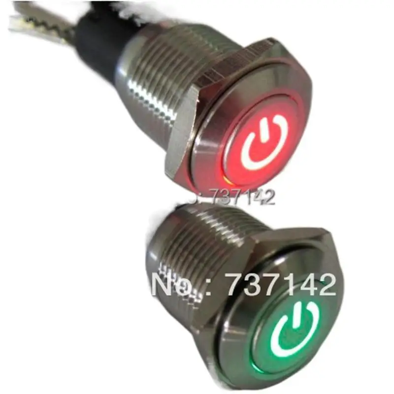 

16mm 12V Dual led color vandal proof push button switch(PM162F-11ZDT/R-G/12V/S/IP67 with power symbol,CE,ROHS)