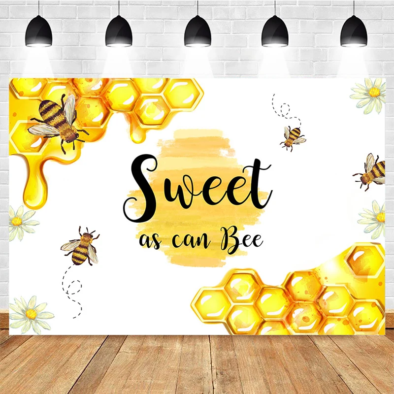 Sweet Bee Themed Baby Shower Photo Background Photo Studio Little Bee Prince Princess Newborn Children Birthday Party Backdrop