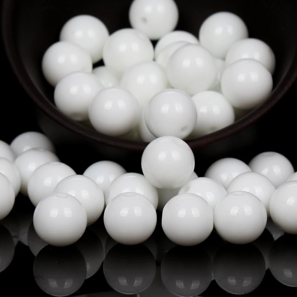 White Agates Stone Round Loose Spacer Beads For Jewelry Making DIY Bracelet Handmade 4/6/8/10/12mm