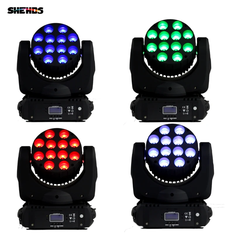 4pcs DJ Light LED Beam 12X12W RGBW Moving Head Lighting Stage Effect Light  With DMX Controller Light For Disco Ball