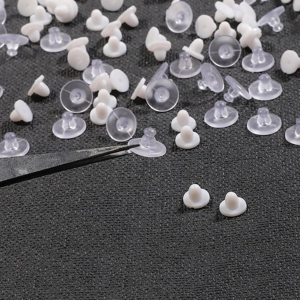 100~200pcs/lot Plastic Round Earring Back Stoppers for DIY Earring Accessories