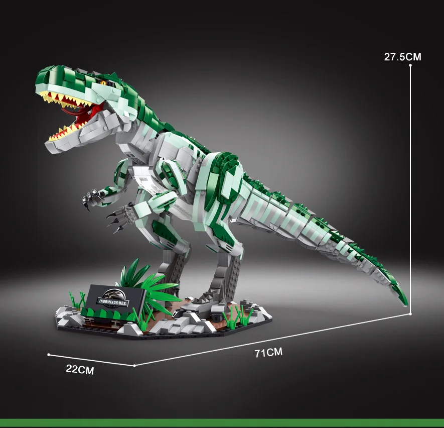 2000+PCS Large INDOMINUS REX Dinosaur Building Block Ceratosaurus Model Bricks Toys For Kids Friends Birthday Gifts Collection