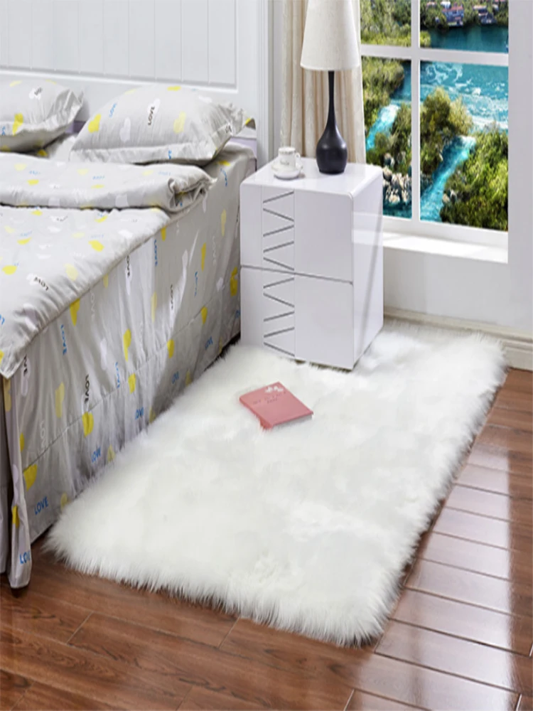

Fluffy Sheepskin Rug Artificial Fur Blanket Faux Fur Throw Imitation Fur Carpet Area Rugs And Carpets For Living Room Floor Mat