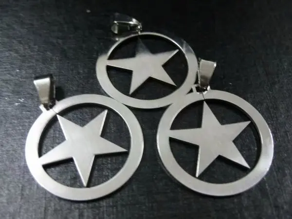 10 pcs Cool Stainless Steel Mixed Round Biker Pendant Silver Color