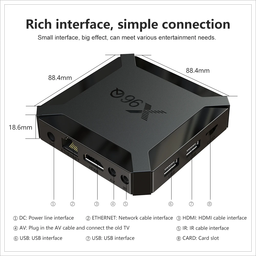 X96Q Android 10.0 Smart TV Box Allwinner H313 Quad Core 2G 16B 4K Youtube Set Top Box Support Voice Control H.265 Media Player