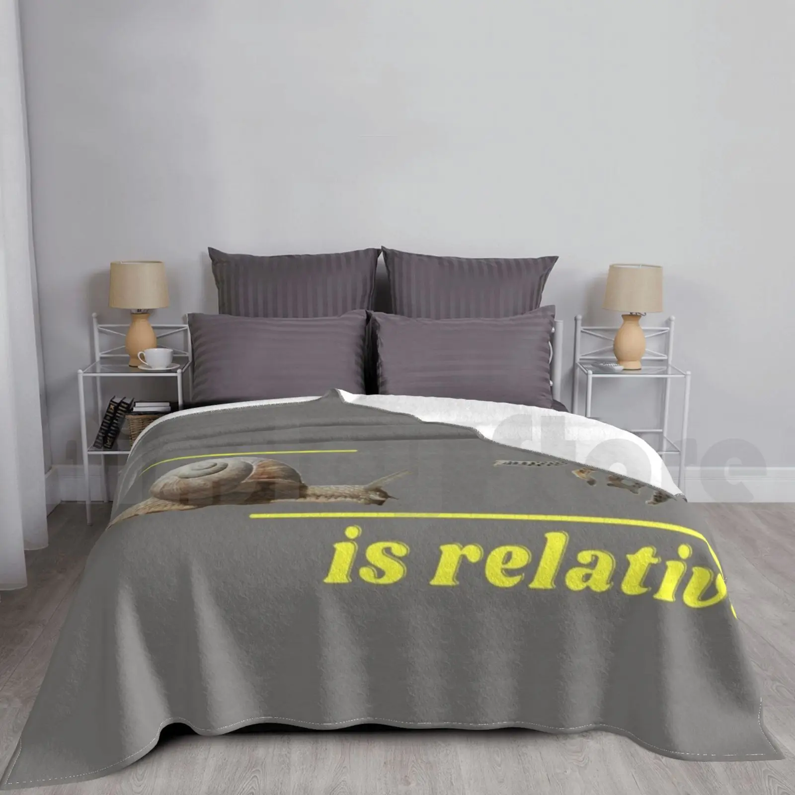 Speed Is Relative Snail And Cheetah Blanket Fashion Custom Snail Slow Relative Nature Animal Slowest Funny