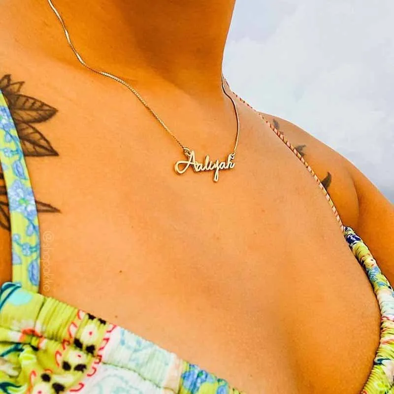 Custom Name Necklaces For Women Stainless Steel Personalized Any Name Pendant Cursive Font Chain Choker Jewelry Gift 2024