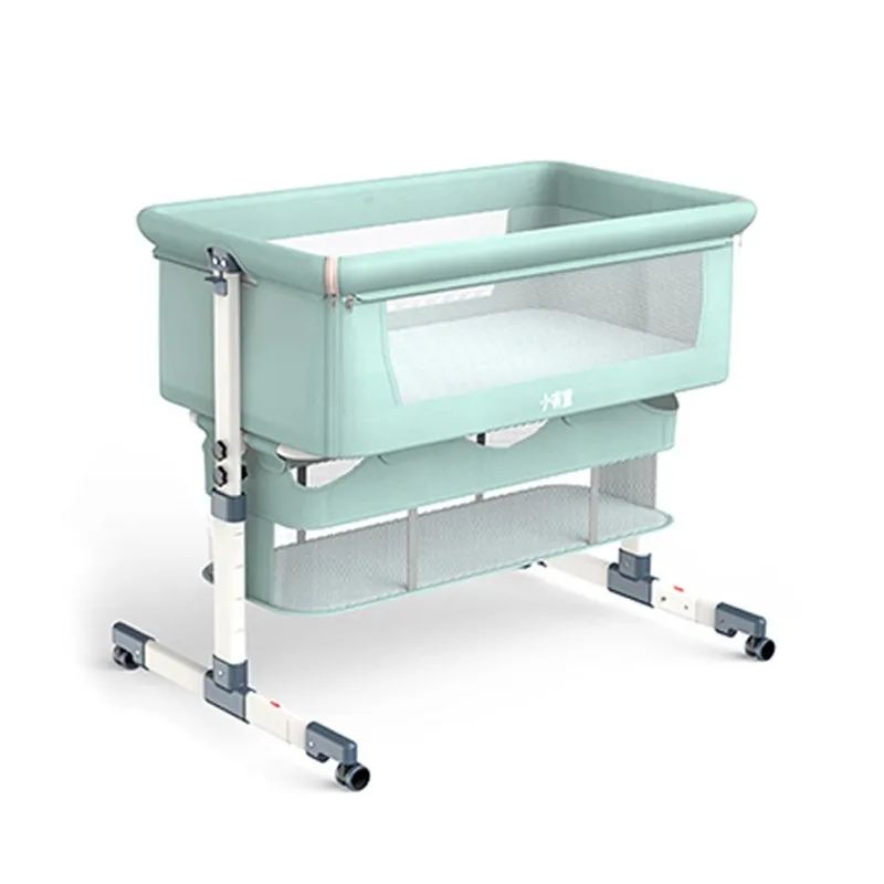 

Baby bed Portable Removable Crib Foldable High and Low Adjusting Stitching Large Bedside baby nest