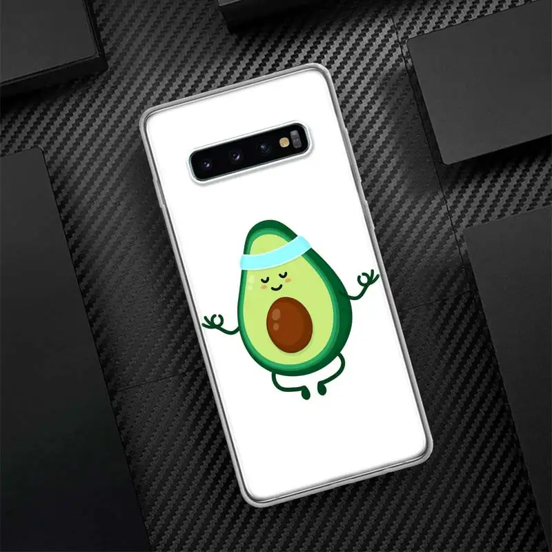 Cartoon Fruit Avocado Phone Case For Samsung Galaxy S21 S20 FE S22 S23 S24 Ultra S10 Plus S9 + S8 S10E Soft Cover Shell Coque