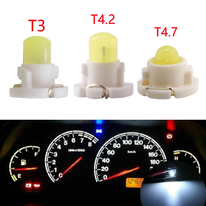 

100 шт. T3 COB 1SMD F8 T4.2 T4.7 приборная панель светодиодные лампы Предупреждение ющий индикатор Внутренние огни светильник для автомобиля фонари 12 В