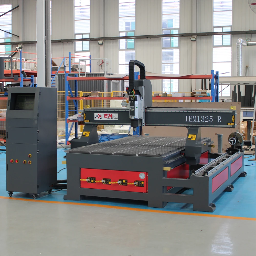 TEM1325-R carpintaria cnc roteador 1325 3d carving machinery fresadora de 4 eixos