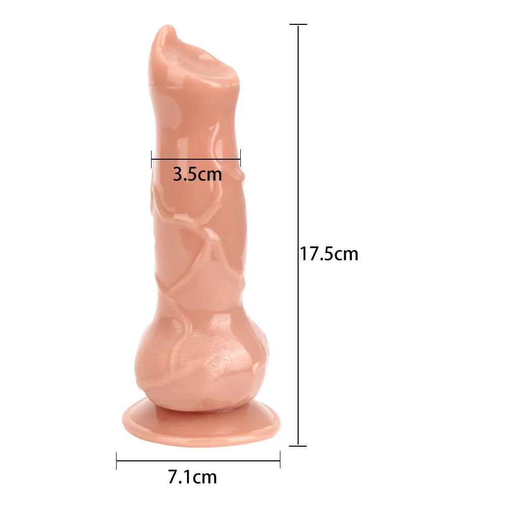 17cm Artificial Dog Penis Big Animal Dildos for Women Vaginal Anal Plug Butt Dilator Female Masturbator Erotic Toys Sex Products