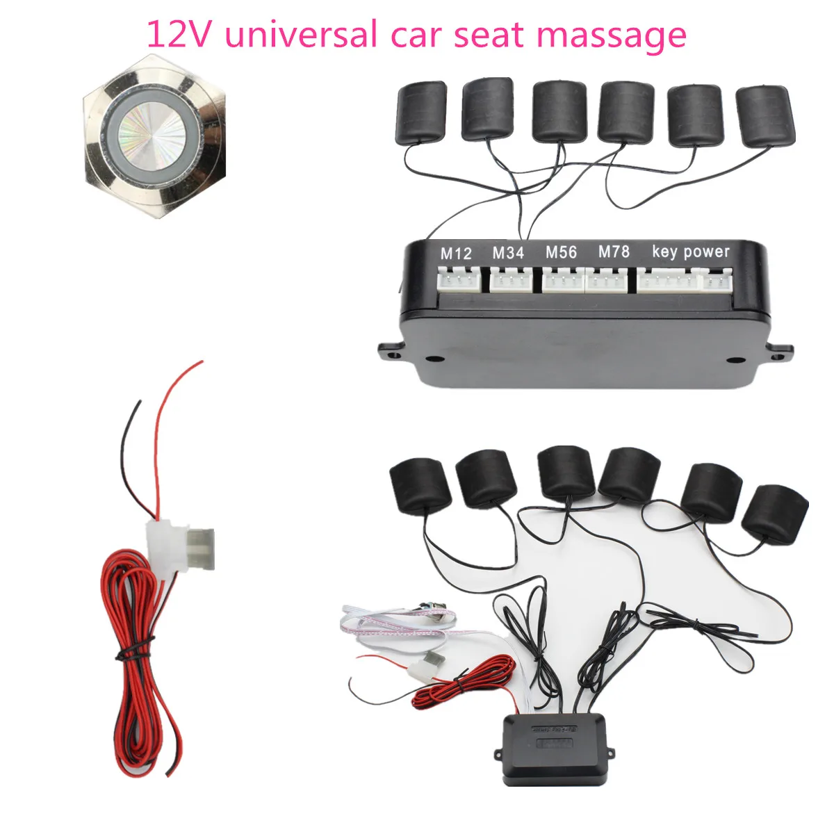 Massage chair electric massage vibrator car seat covers lumbar vibration parts with6 vibrating motors for seat bed pillow back