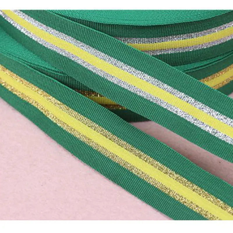 3M 2.5cm width Gift Strap Canvas Ribbon Gold Green Medal Belt Backpack Straps Hand band Cloth Hat Bow Pants Sewing Accessories