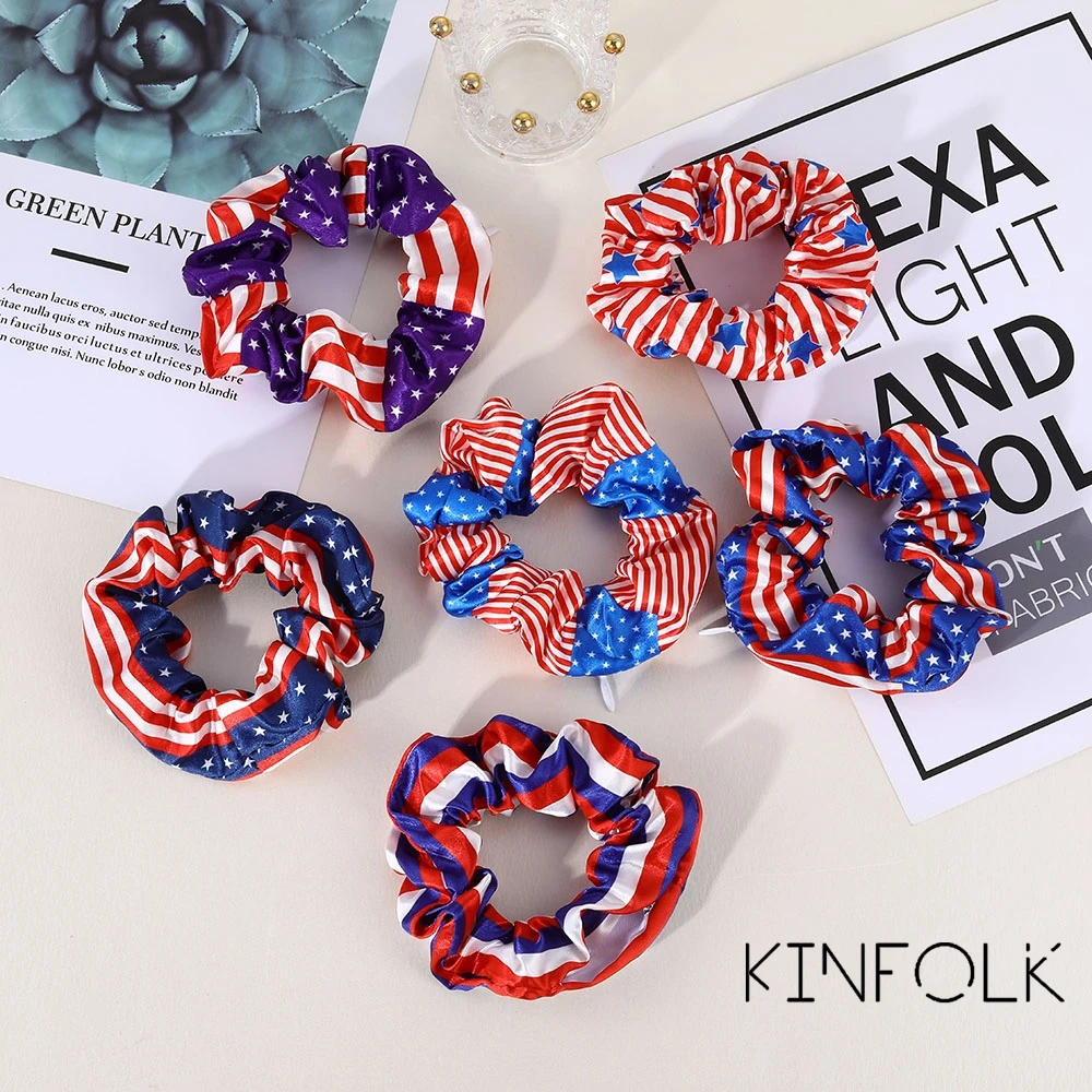 KINFOLK Fashion For Women Large Intestine Hair Bands Bright Color Hair Scrunchies Tie Accessories Ponytail Holder Elastic Bands