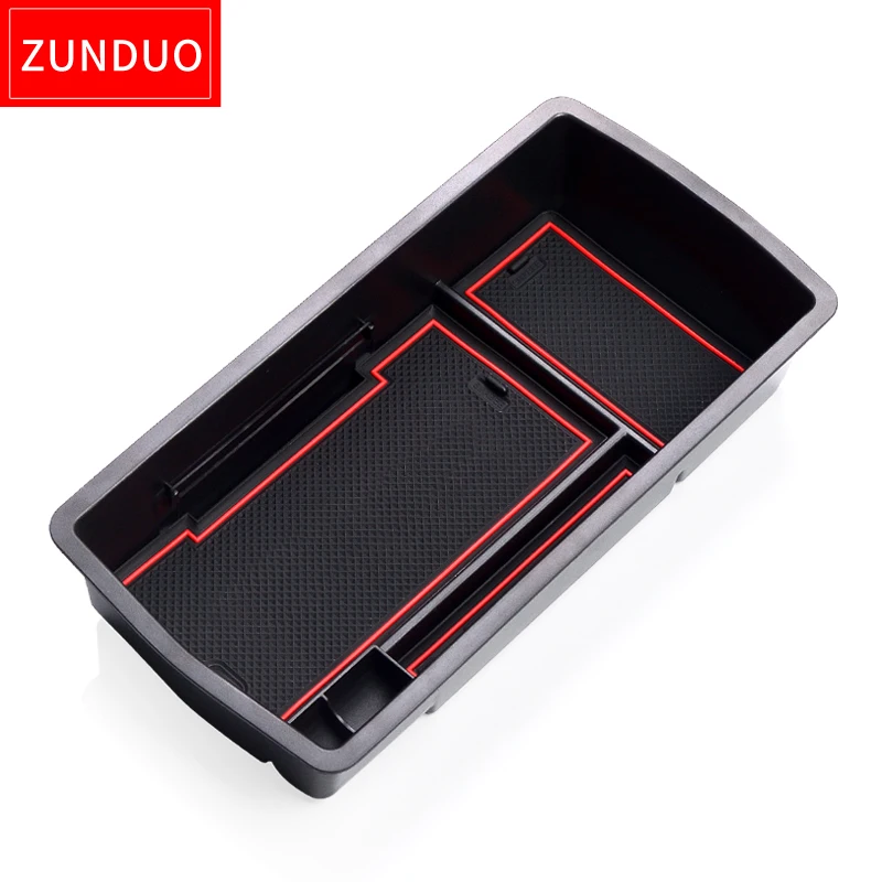 ZUNDUO Central Armrest Box Storage for Citroen C5 Aircross 2017 - 2023 Stowing Tidying Car Organizer Accessories RED BLACK