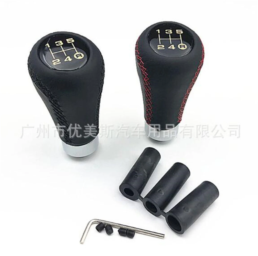 

Универсальная 5-скоростная автомобильная ручка переключения передач, кожаный рычаг переключения передач, красная палка, ручной рычаг переключения передач, головной шар