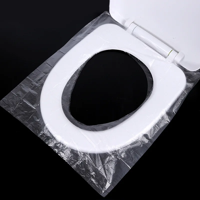 

50pcs Disposable Universal Restroom Toilet Seat Mat Sticker for Business Travel Stool Commode Toilet Seats Cover Portable