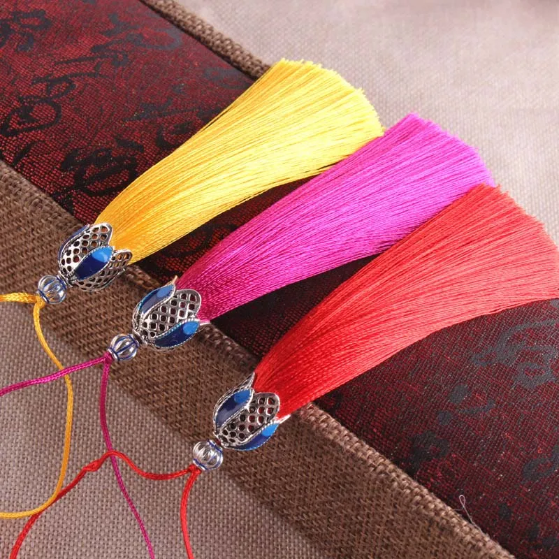 2pcs/lot 17cm Crown Cap Tassels Craft Tassels Silk FringeTassel Key Tassels For Jewelry Making Crafts Designs Decorations