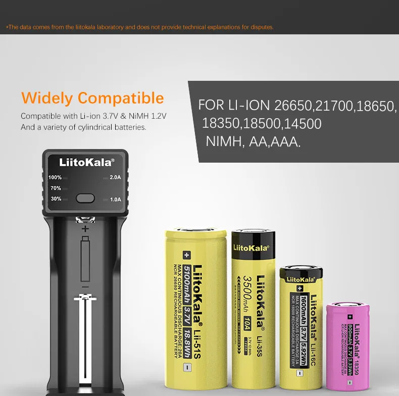 LiitoKala Lii-100C 18650 شاحن بطارية ليثيوم ل 3.7 فولت 21700 18350 26650 1.2 فولت AA AAA ni-mh 2A تهمة سريع USB الناتج