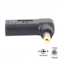 USB 3.1 Type C USB-C to DC 19V 5.5*1.7mm Adapter PD Emulator Trigger 90 Degree Angled Yellow for Delippo Acer Laptop