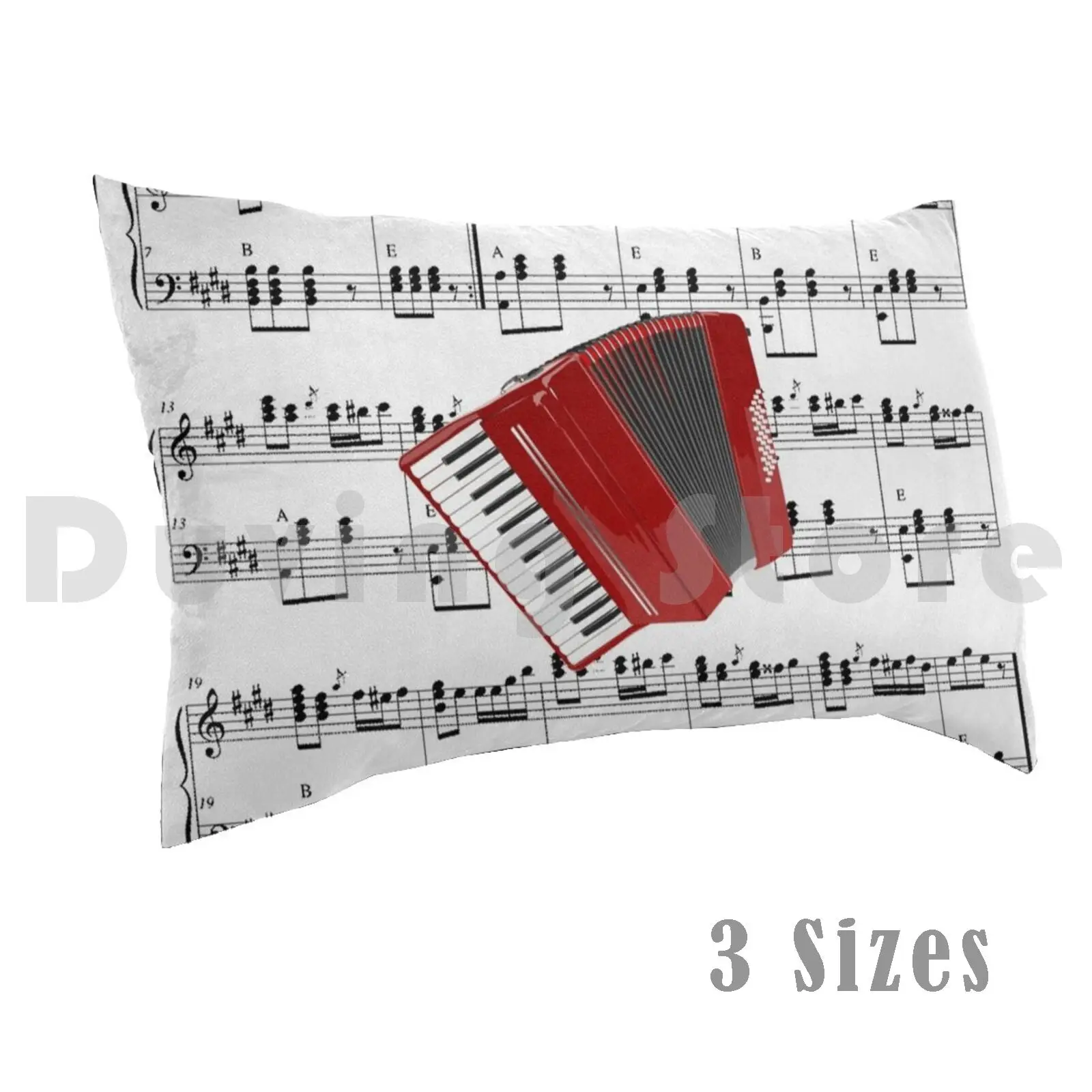 

Let's Polka! Red Accordion On Sheet Music Background Pillow Case Printed 50x75 Music Musical Instrument Red