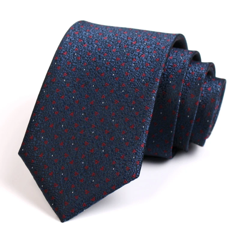 Men‘s 7CM Navy Blue Tie New Design High Quality Gentleman Fashion Formal  Tie For Men Business Suit Work Necktie With Gift Box