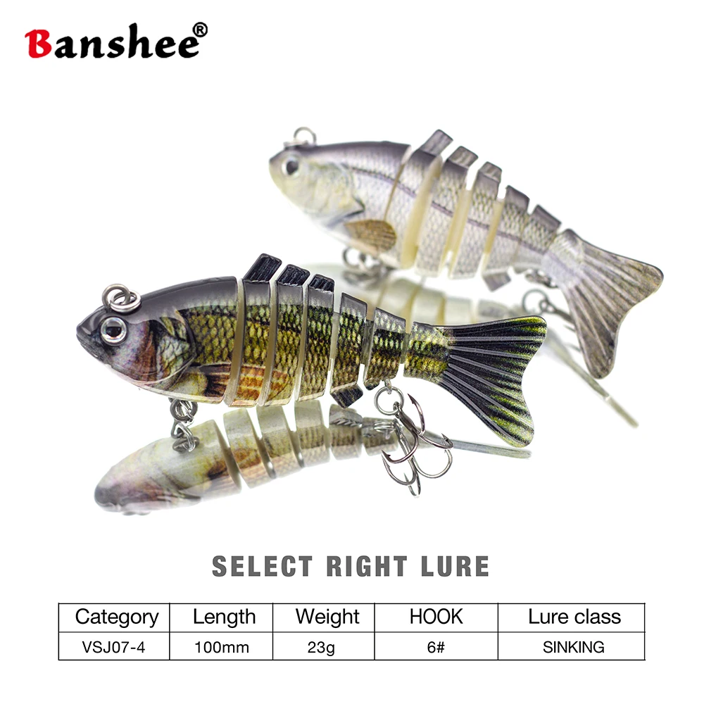 

Banshee 2Pcs 23g Sinking Wobbler For Pike/Bass 7 Multi Jointed Swimbaits Fishing Lures Hard Artificial Baits Crankbaits Sea Lure