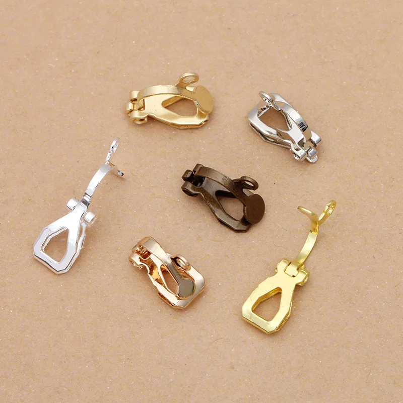 

200pcs 12mm Clip-on Earring Converter Earring Hanging on Dangle Earrings Findings For No Pierced Ears,Earring Making Accessories