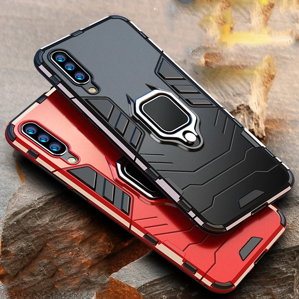 4 in 1 case for Samsung Galaxy A70, A50, armor, PC, TPU, with finger ring holder, phone case