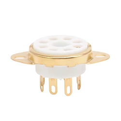 8pin Ceramic Vacuum Tube Socket Octal Valve Base For EL34 6550 KT88 274B 5AR 6L6 6V6 Tin Gold Plated Brass Pins