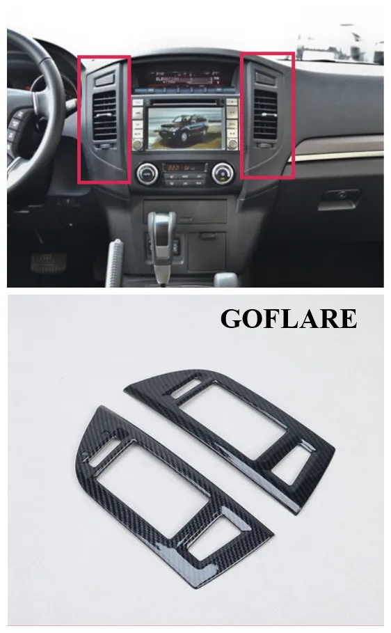 Car Interior Center Console frame For Mitsubishi Pajero 4 IV V80 V93 V95 V97 Air Condition Vent Outlet Cover Trim Accessories