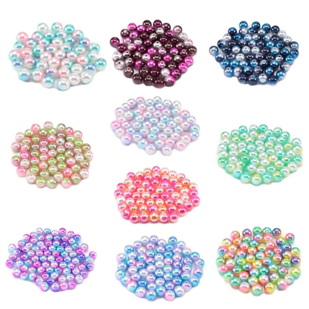 Drilled Hole 50-400pcs 3 4 6 8 10 12mm ABS Imitation Pearl Beads Round Plastic Acrylic Spacer Bead for Jewelry Making Findings