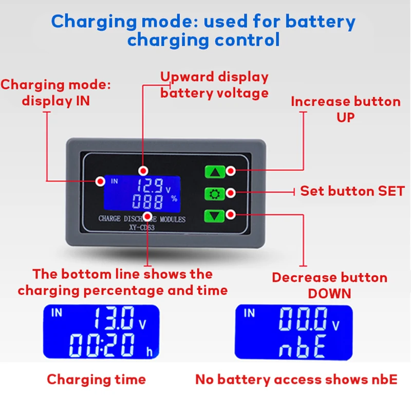 12 فولت/24 فولت/48 فولت/30A بطارية ليثيوم شحن وتفريغ وحدة حماية تحت الجهد الزائد التحكم التبديل