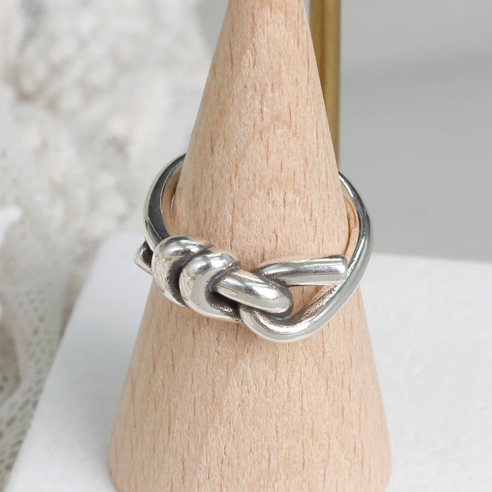 Women's Open Adjustable 925 Sterling Silver Knots Ring