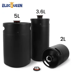 2L/3.6L/5L Beer Barrel Mini Keg, Matte Black Home Brewery Growler Kegs Brewing Craft Beer Equipment Portable Home Camping Picnic