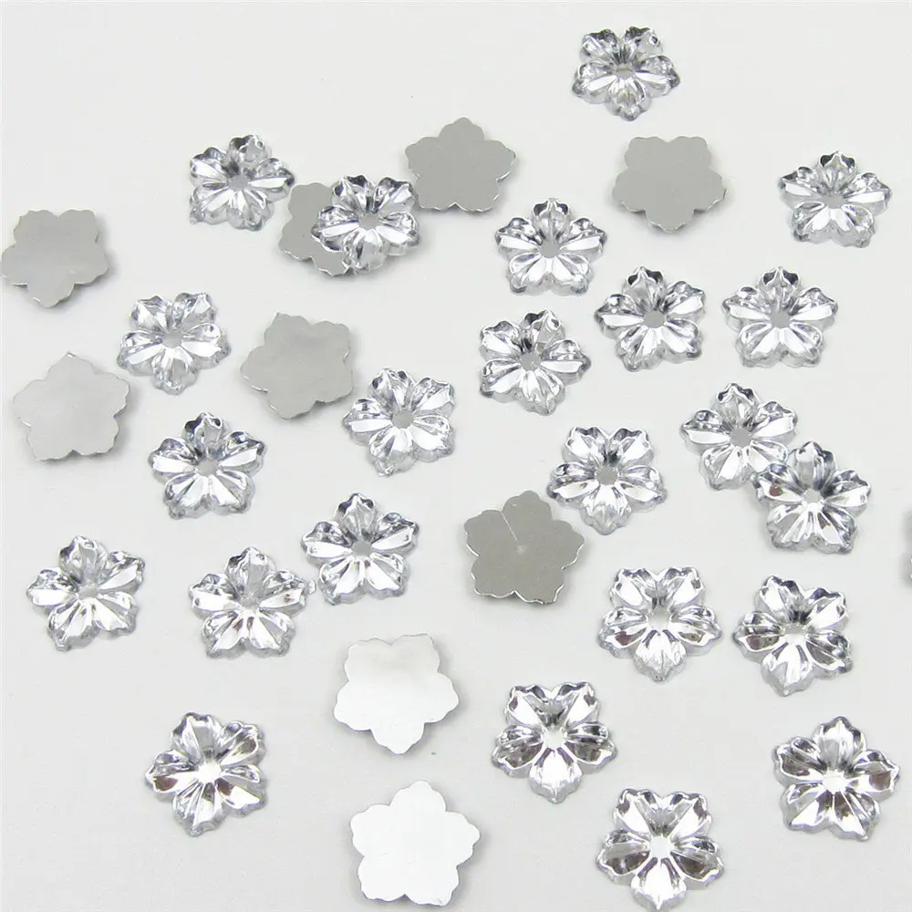 13mm 100pcs Flower shape Acrylic rhinestone Baby Birthday Party Boy Girl Baby Shower  Confetti Birthday Gift beads