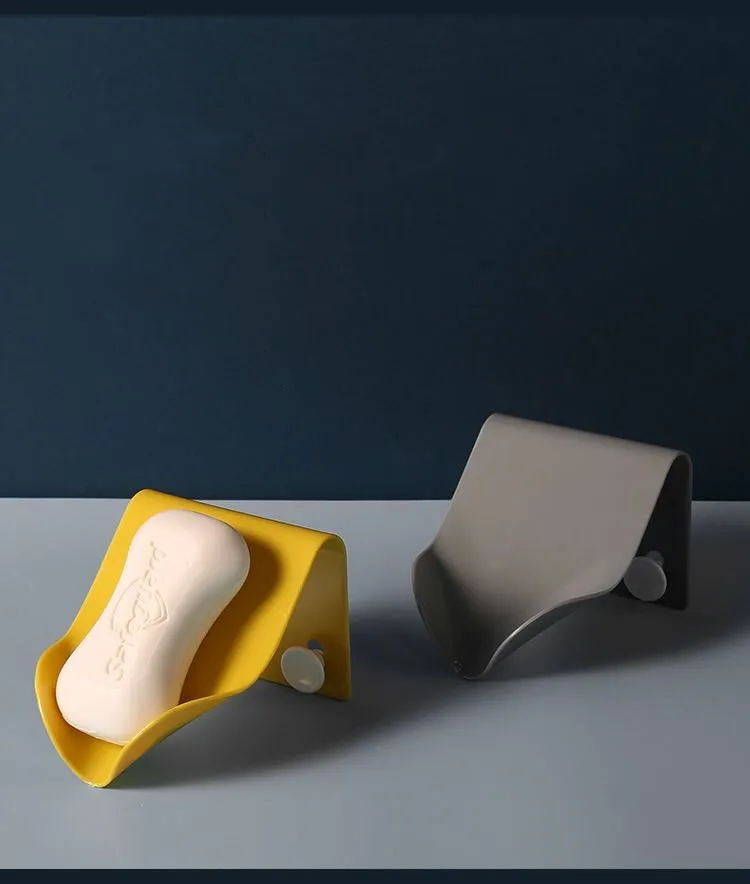 Upgrade Seamless Wall-Mounted Soap Holder Drainage Storage Finishing Racks Strong Seamless Stickers Hole-Free Soap Box