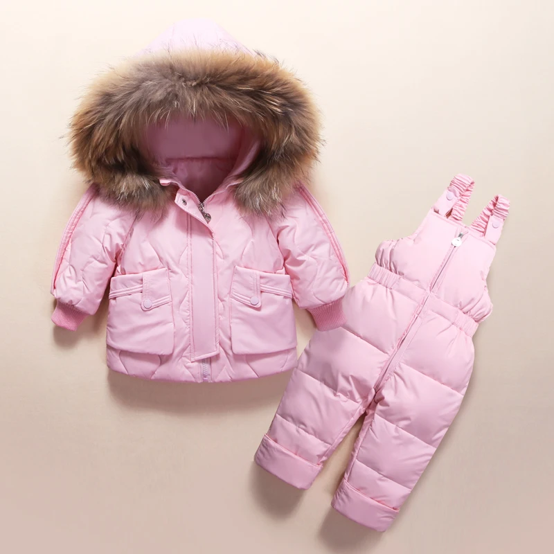 Russia Winter Children\'s Clothing Sets for Girls Warm Clothes New Year\'s Eve Boys Parka Kids Jackets Coat Down Snowsuit