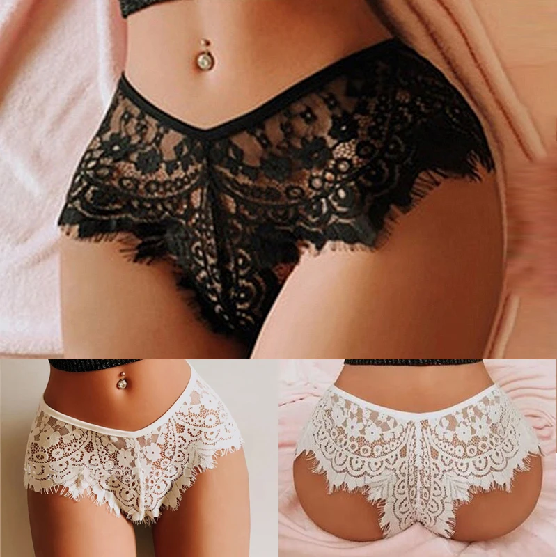 Women's Sexy Lace See Through Briefs Lingerie Panties High Rise Knickers Lingerie Erotic Underwear Lady Girls Knicker Underpants