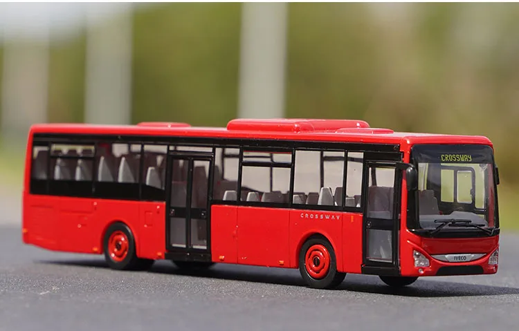 1:87 CROSSWAY URBANWAY Plastic BUS Model Collection Souvenir Ornaments Display Vehicle Toys Gift