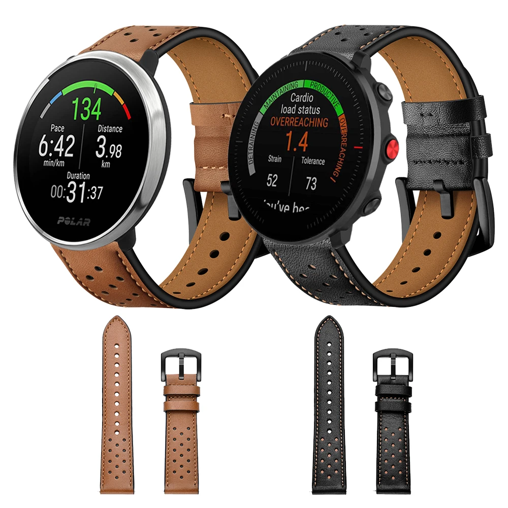 Correa de cuero genuino para reloj inteligente Polar Grit X, pulsera de repuesto para POLAR Grit X/Vantage M, 22mm