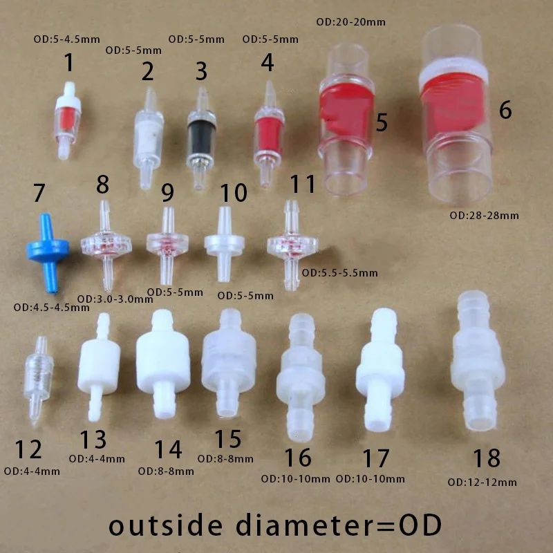 Plastic One-Way Non-Return Water One-way Valve Water Stop Valve Inline Fluids Check Valves for Fuel Gas Liquid