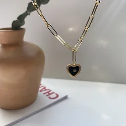 Silvology 925 Sterling Silver Natural Black Agate Heart Pendant Necklace Star Minimalist Necklace for Women 925 Birthday Jewelry